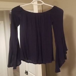 Navy Blue Off Shoulder Top